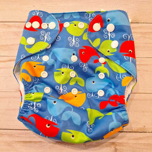 OS: Alva Baby Whale Print Pocket Diaper