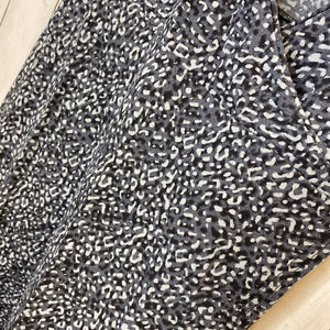 XL: Grey Leopard Print Wrap Dress