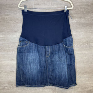 XL: Dark Wash Denim Full Panel Skirt