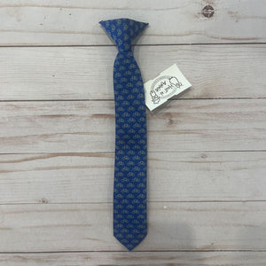 Blue Bicycle Print Clip-On Tie