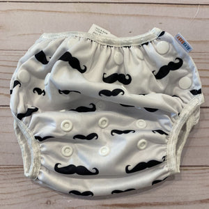 OS: Mustache Print Swim Diaper