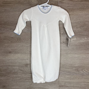 0-3M: White Textured L/S Sleepgown *retails $52