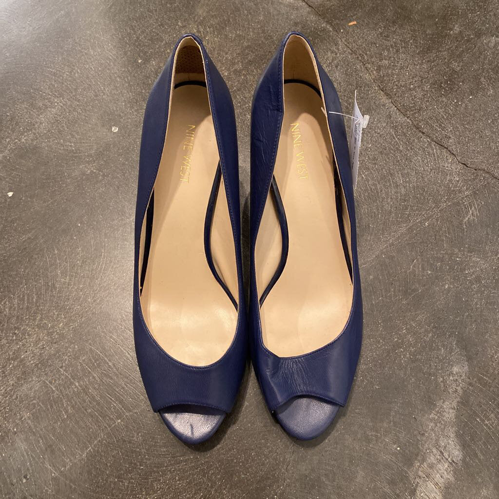 Size 10: Navy Peep Toe Heels