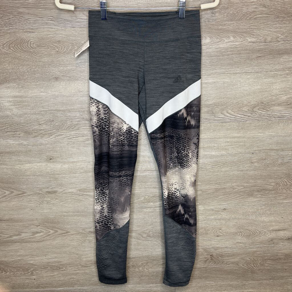 S: Charcoal + Animal Print Mesh Detail Killin It Athletic Leggings