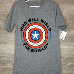 7: Heather Gray Who Will Wield the Shield Tee