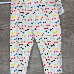3-6M: Cream + Multicolor Bow Print Pants