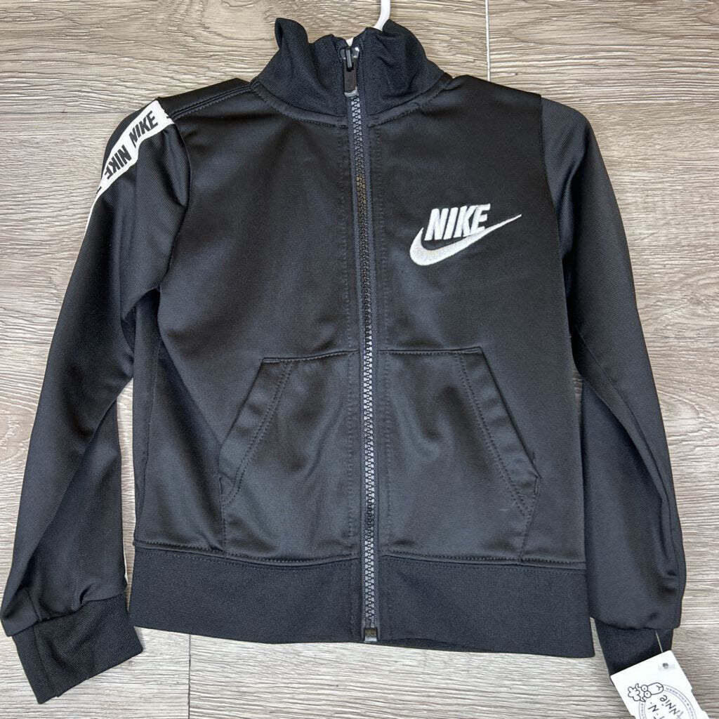 2T: Black Zip-Up Track Jacket