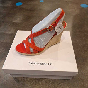 Size 8.5: NEW Orange Shea Wedge Sandals