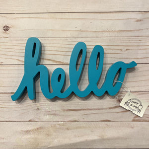 Wooden Hello Sign