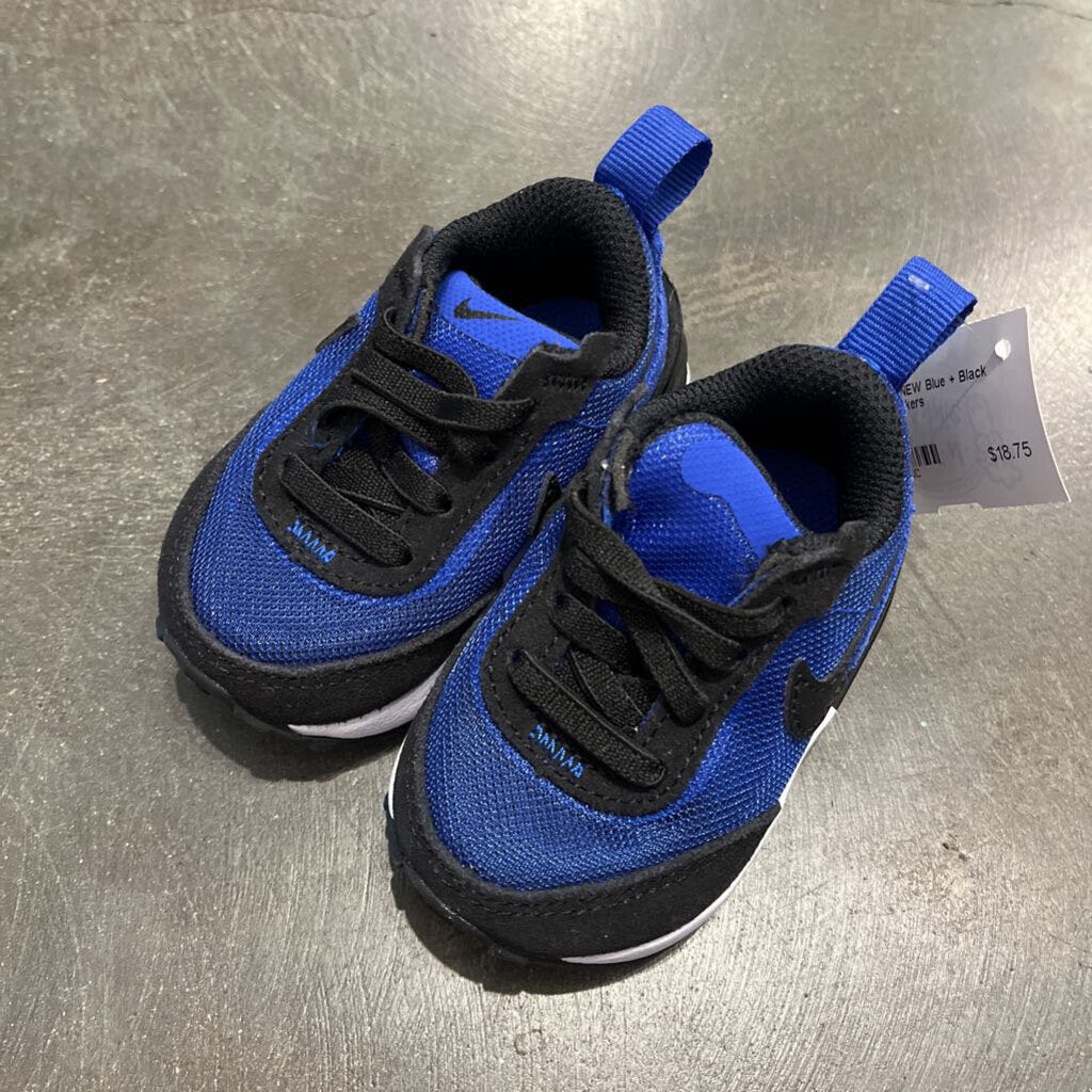 Size 2: NEW Blue + Black Slip-On Sneakers