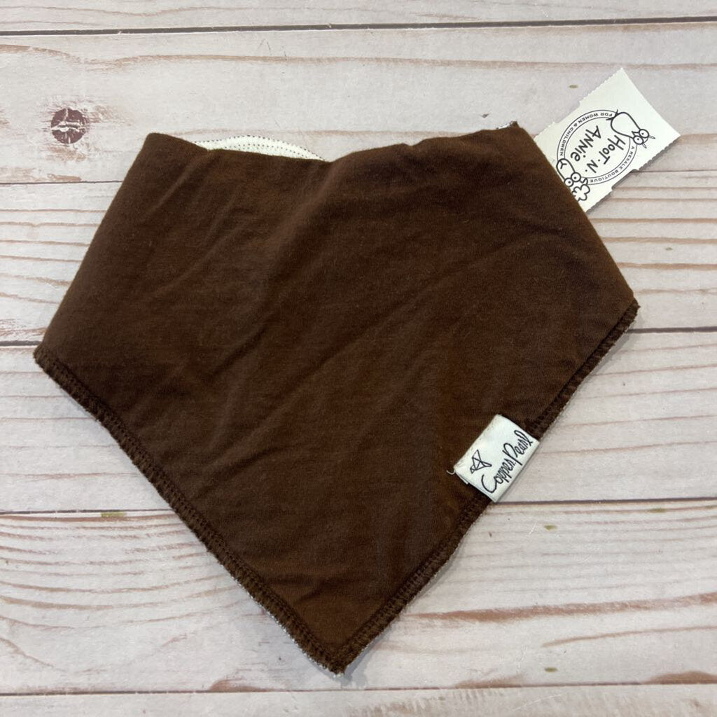 Copper + Pearl Brown Fleece Lined Bandana Bib