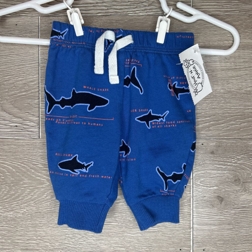 NB: Orange + Blue Shark Print Sweatpants