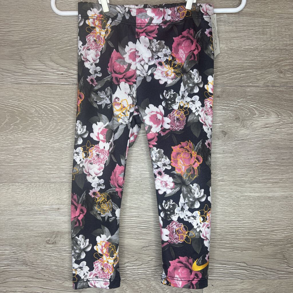 18M: Black + Floral Dri-Fit Leggings