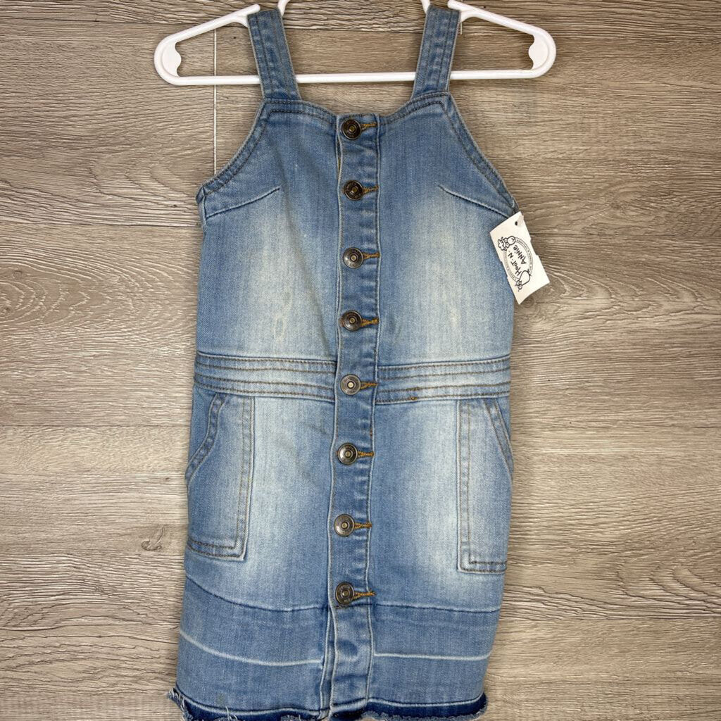 2T: Distressed Wash Denim Dress