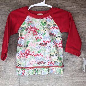 70/6-12M: Red Floral L/S Rashguard