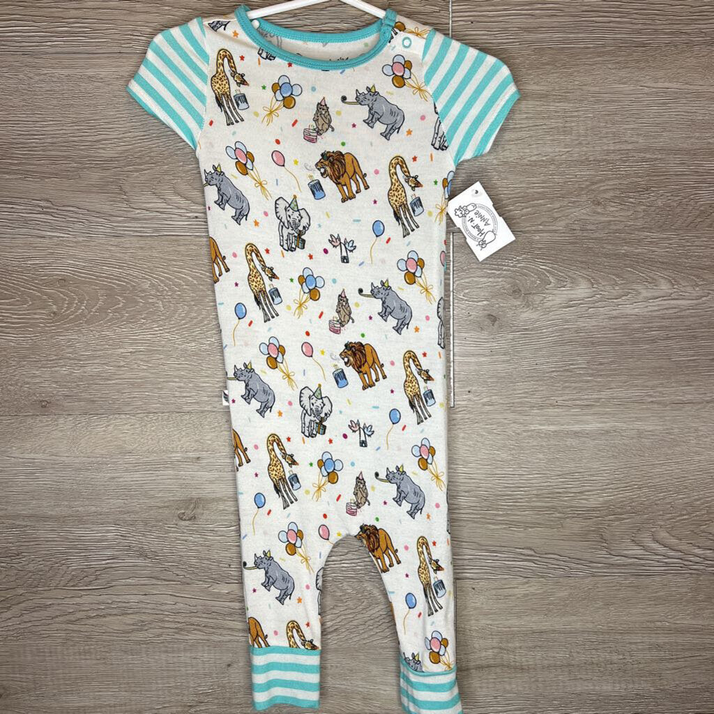 6-12M: Birthday Print S/S Bamboo Romper