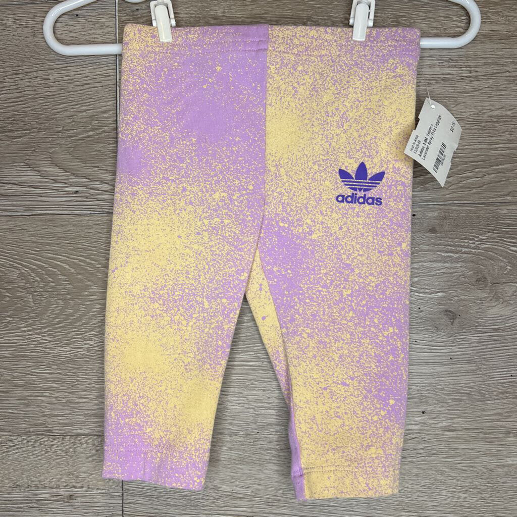 3-6M: Yellow + Lavender Spray Print Leggings