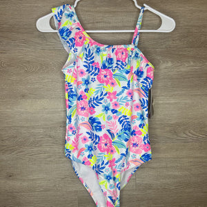 12: NWT Pink + Blue Tropical Floral Swimsuit