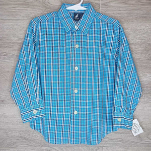 3T: Aqua Plaid Button-Up