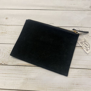 Vince Black Leather + Suede Clutch