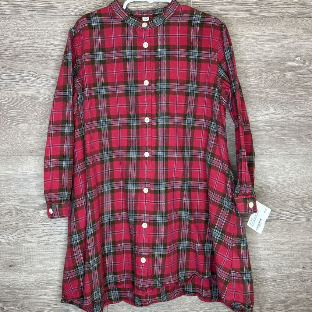 Fits Like 6/7: Maroon Plaid L/S Button Up Dress