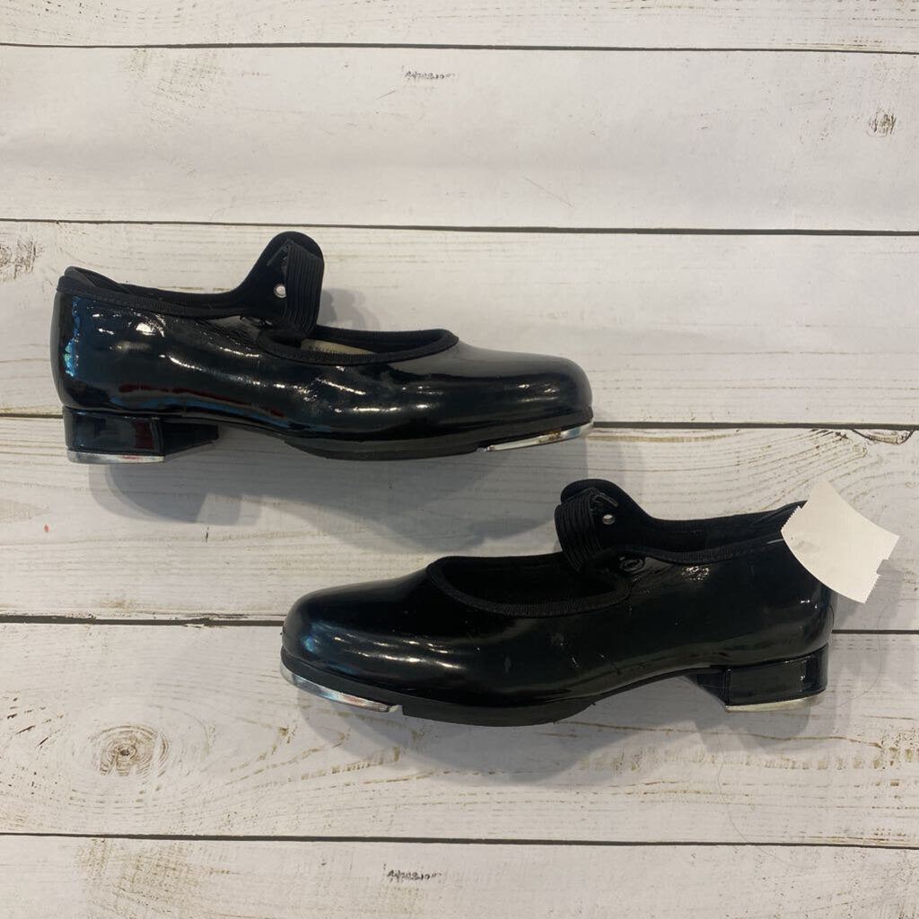 Size 12: Black Elastic Tap Shoes