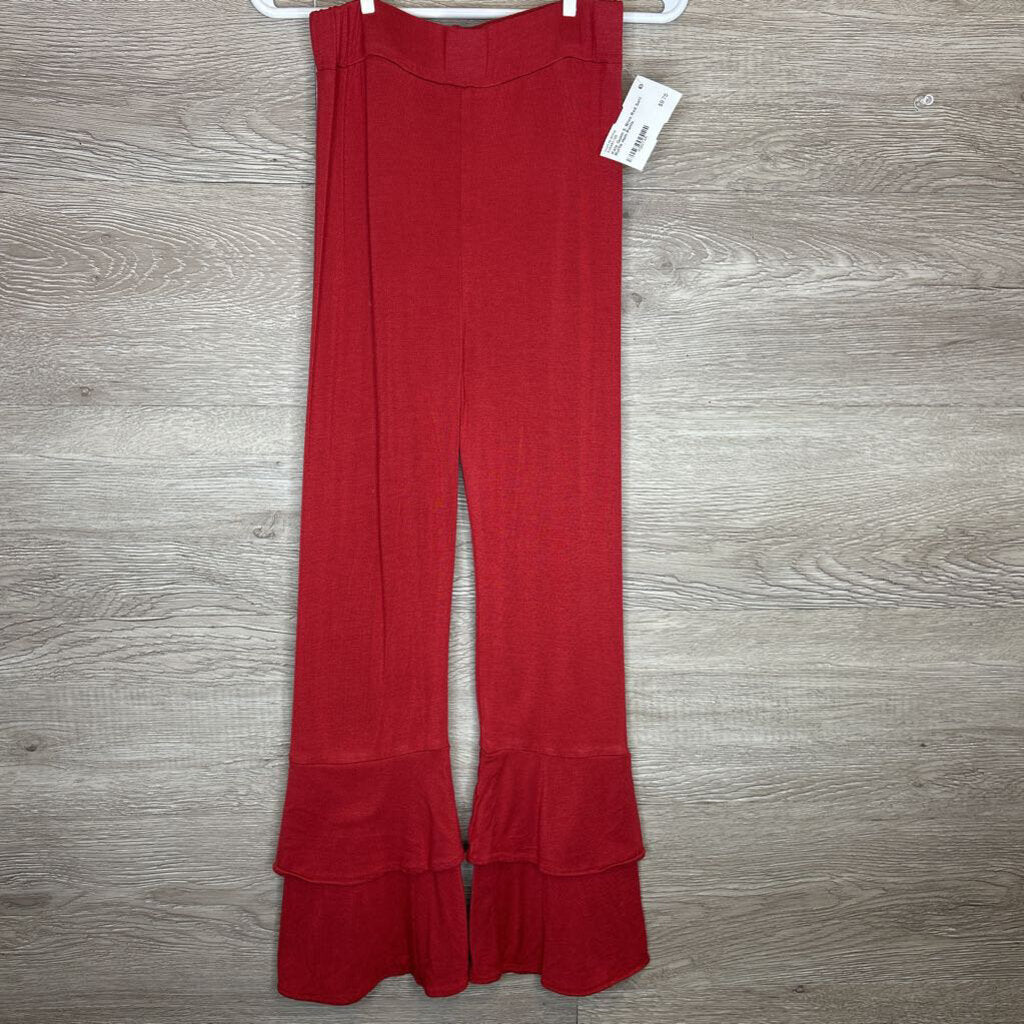 5: Brick Red Soft Ruffle Hem Pants