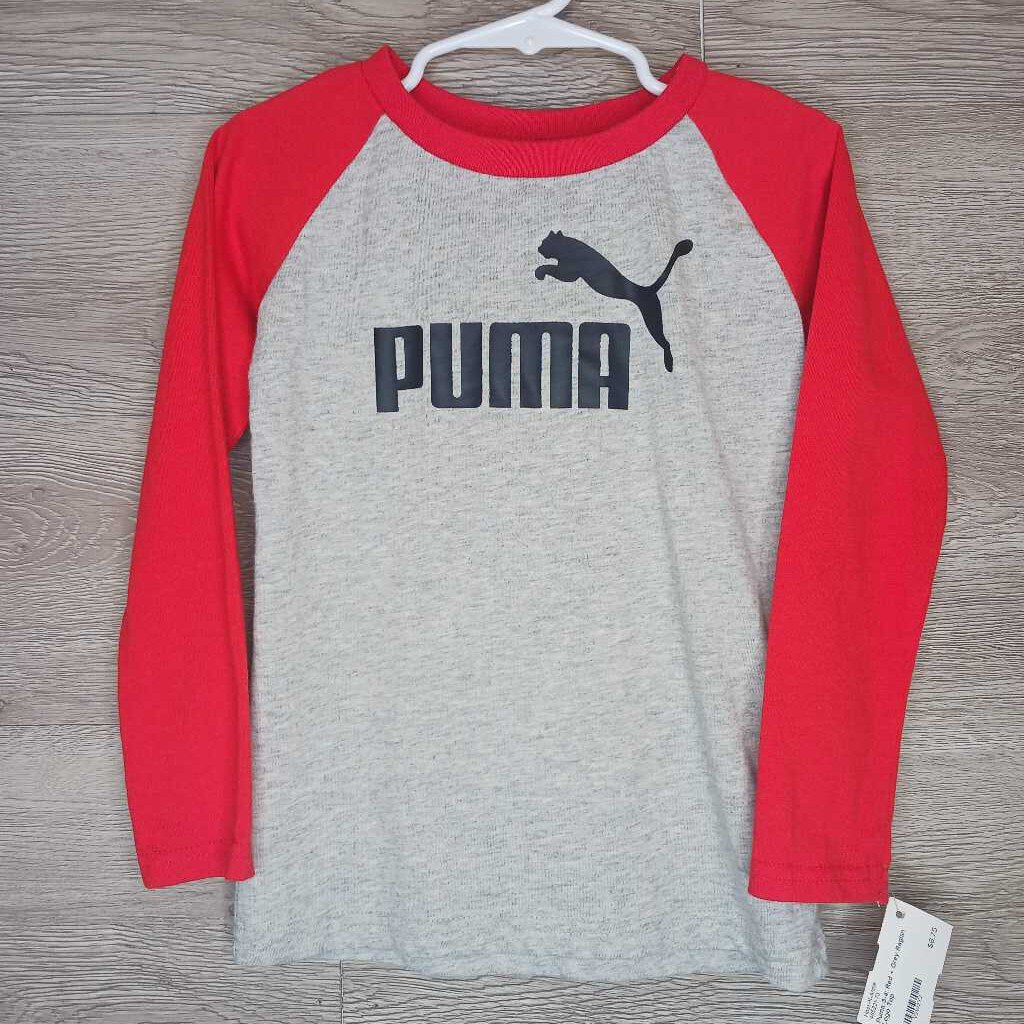 3-4: Red + Grey Raglan Logo Top