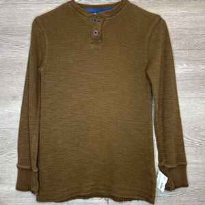 8/10: Brown Shred Hem Henley Top