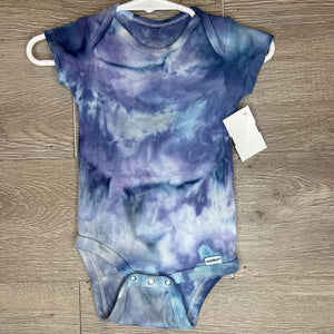 6-9M: Purple + Blue Tie Dye Onesie