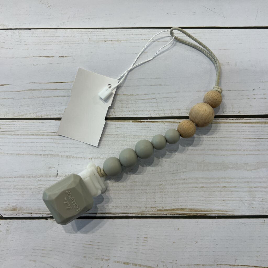 Lou Lou Lollipop Wood + Silicone Beaded Pacifier Clip