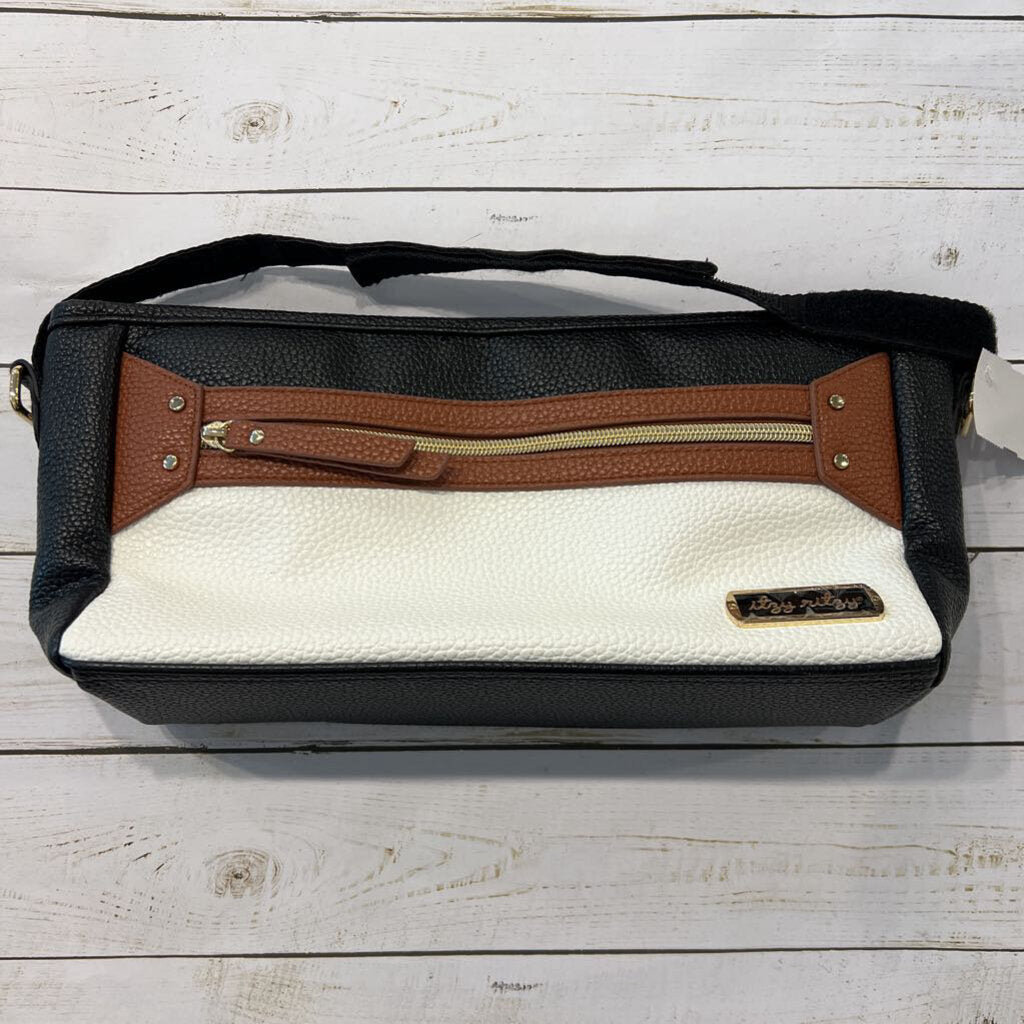 Itzy Ritzy Faux Leather White + Black Stroller Organizer