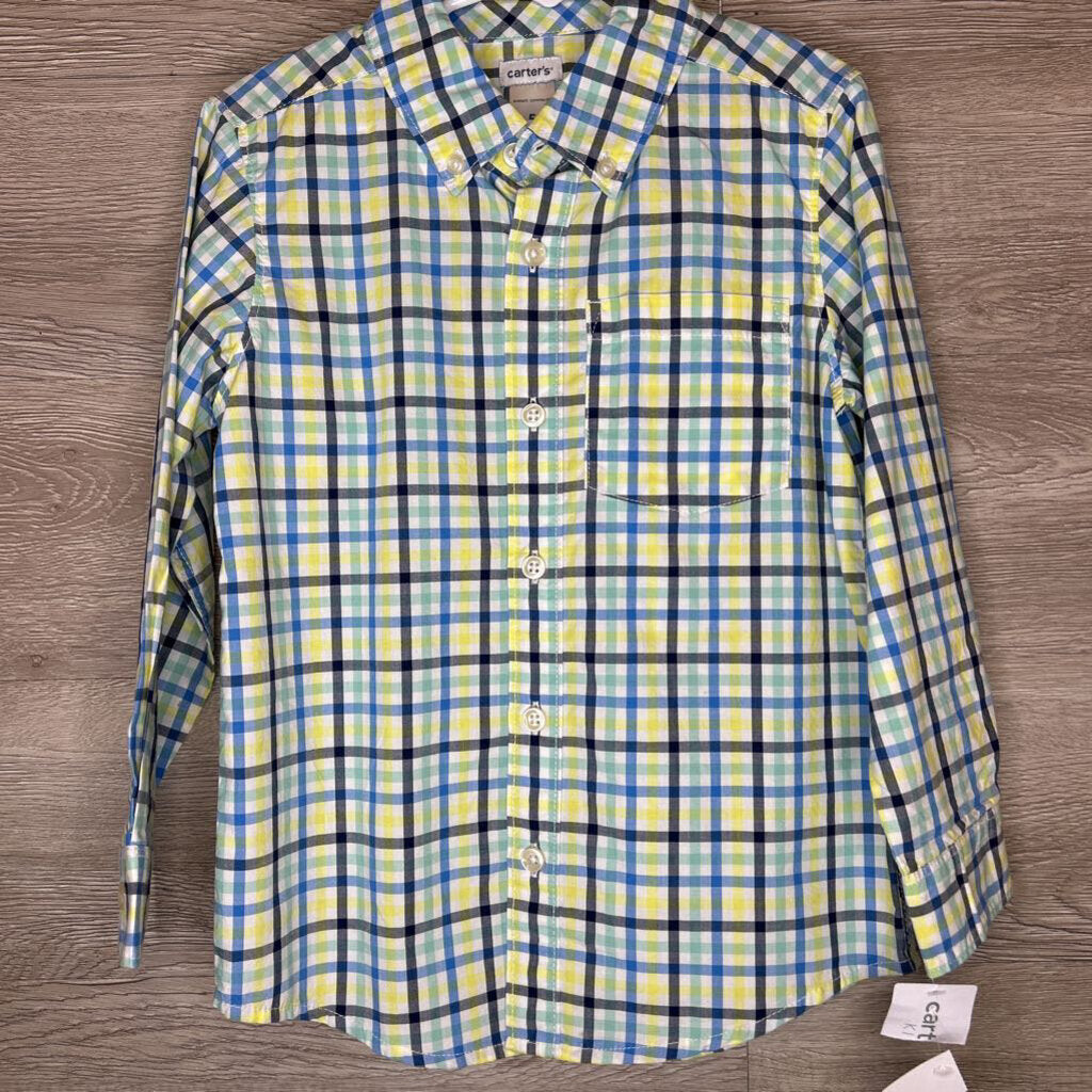 5: NWT Blue + Yellow Plaid Button-Up