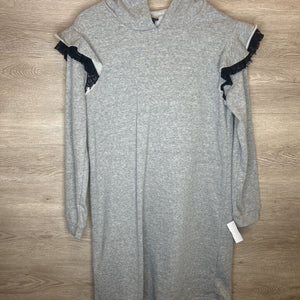 14/16: Grey + Black Lace Detail L/S Sweatshirt Dress