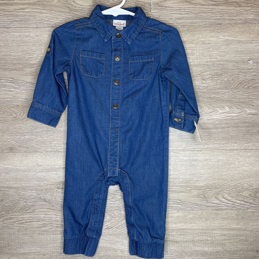 6-9M: Button-Up Denim Romper