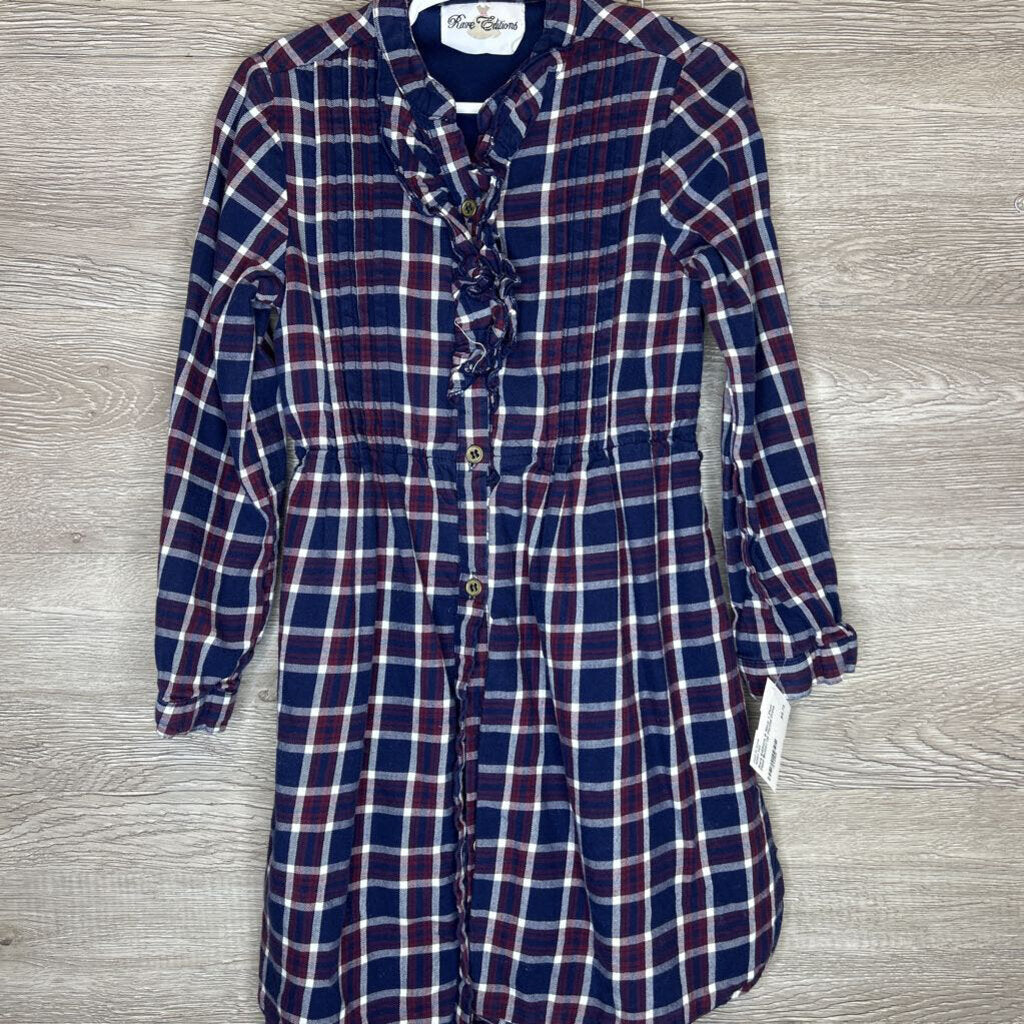 6: Navy + Plum Plaid Button-Up Flannel Dress