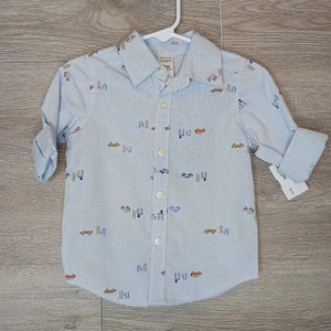 12M: Like NEW City Print Chambray Button-Up