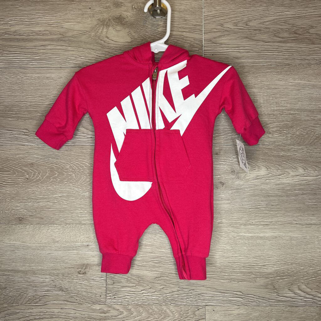 NB: Raspberry Logo Hooded Romper