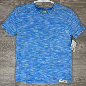 4: Aqua Fine Striped Pocket Tee