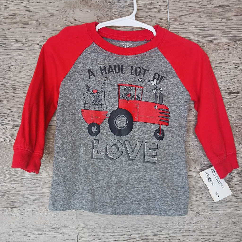 12M: A Haul Lot of Love Red Raglan Top