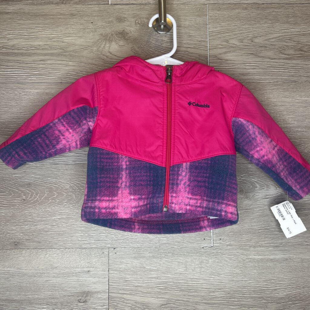 3-6M: Pink + Plaid Fleece Jacket