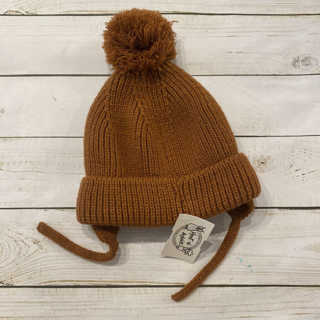 Zara Brown Pom Knit Hat