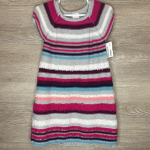 Fits Like 5: Grey + Plush Striped Sweater Dress