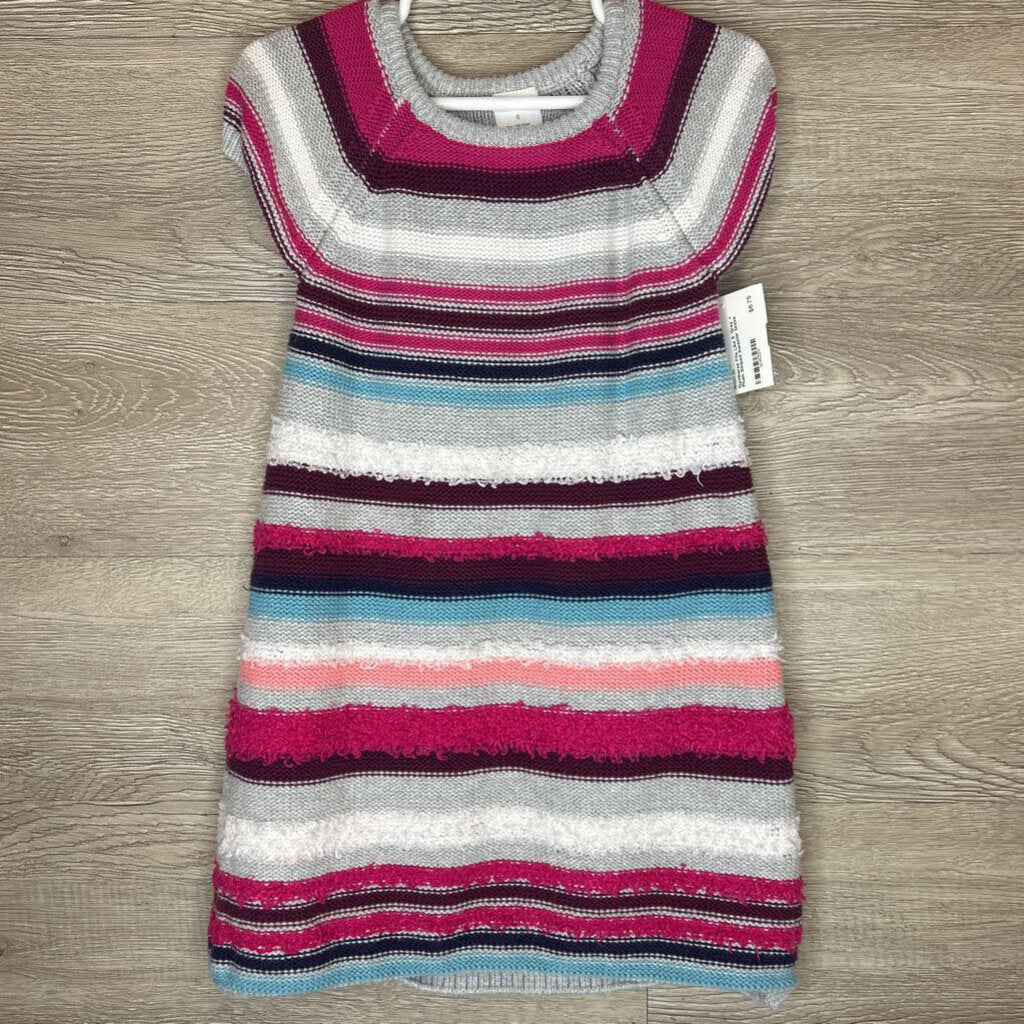 Fits Like 5: Grey + Plush Striped Sweater Dress