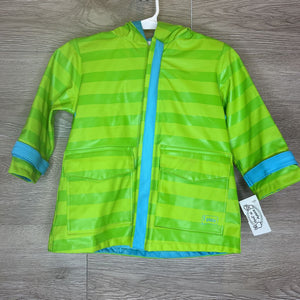 6-12M: Green Striped Rain Jacket