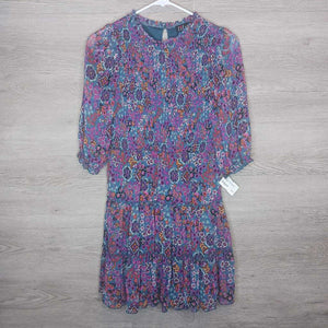 14/16: Teal Floral Smocked L/S Dress