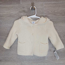 Load image into Gallery viewer, 3-6M: Cream Hooded Knit Cardigan
