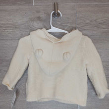 Load image into Gallery viewer, 3-6M: Cream Hooded Knit Cardigan
