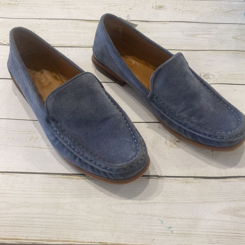 Size 7.5: Blue Suede Loafers *reduced