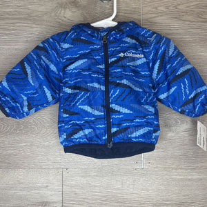 0-3M: Blue Patterned Fleece Lined Jacket